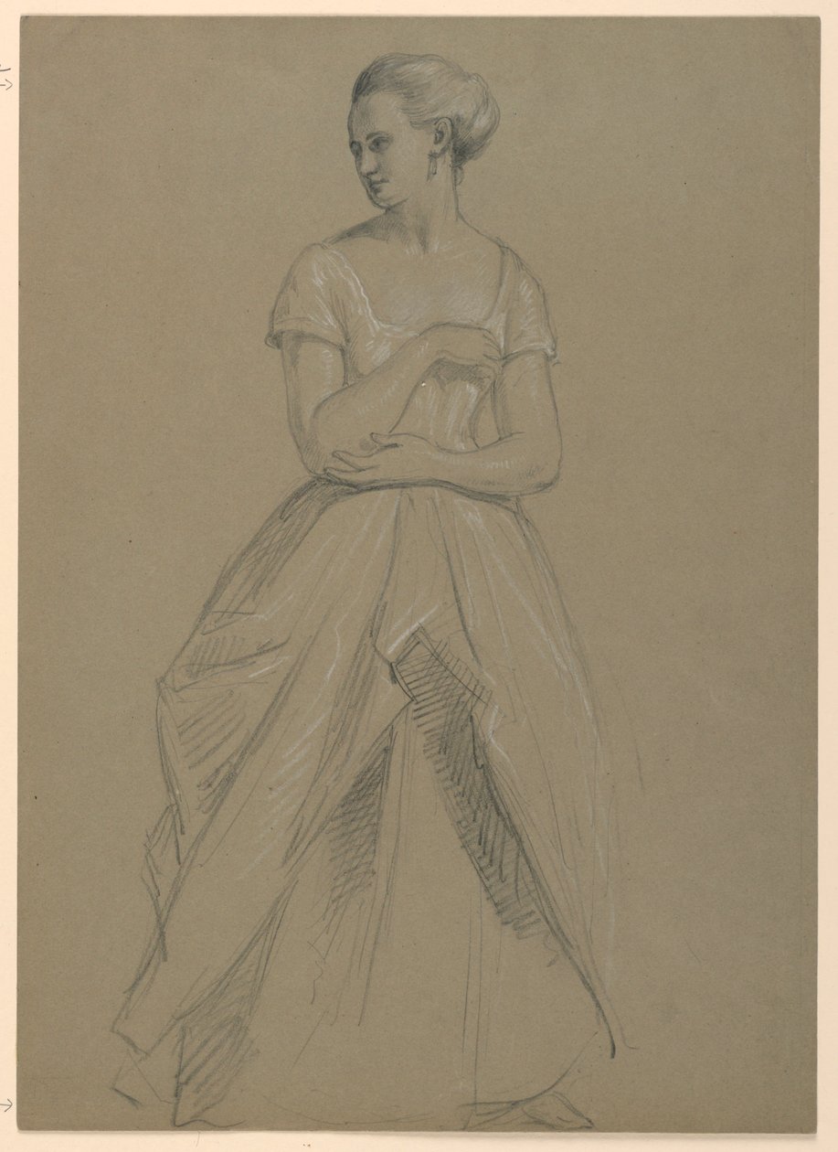 Studie paní Binghamové pro „Republikánský soud“ (recepční den lady Washingtonové) od Daniel Huntington