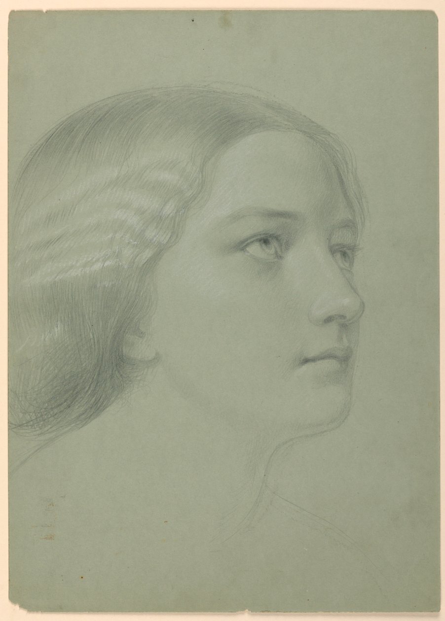 Studie ženské hlavy pro "A Magdalen" od Daniel Huntington