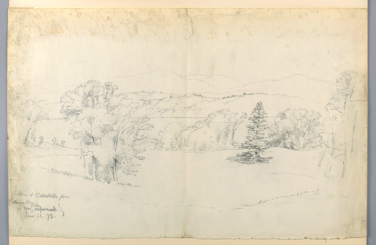 Řeka Hudson a Catskills z Barrytownu od Daniel Huntington