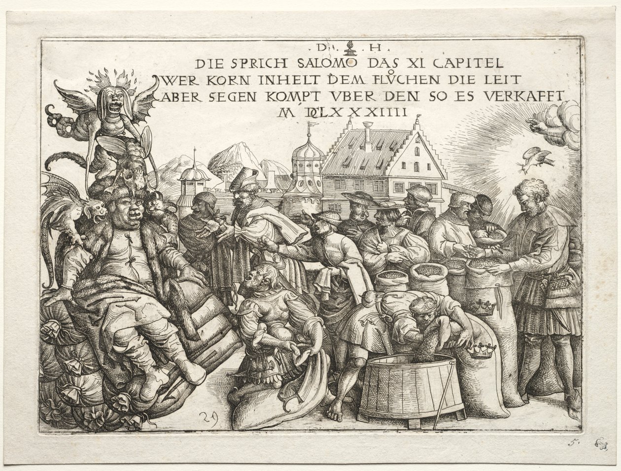 Ilustrace k příslovím XI (The Hoarders of Grain) od Daniel I Hopfer