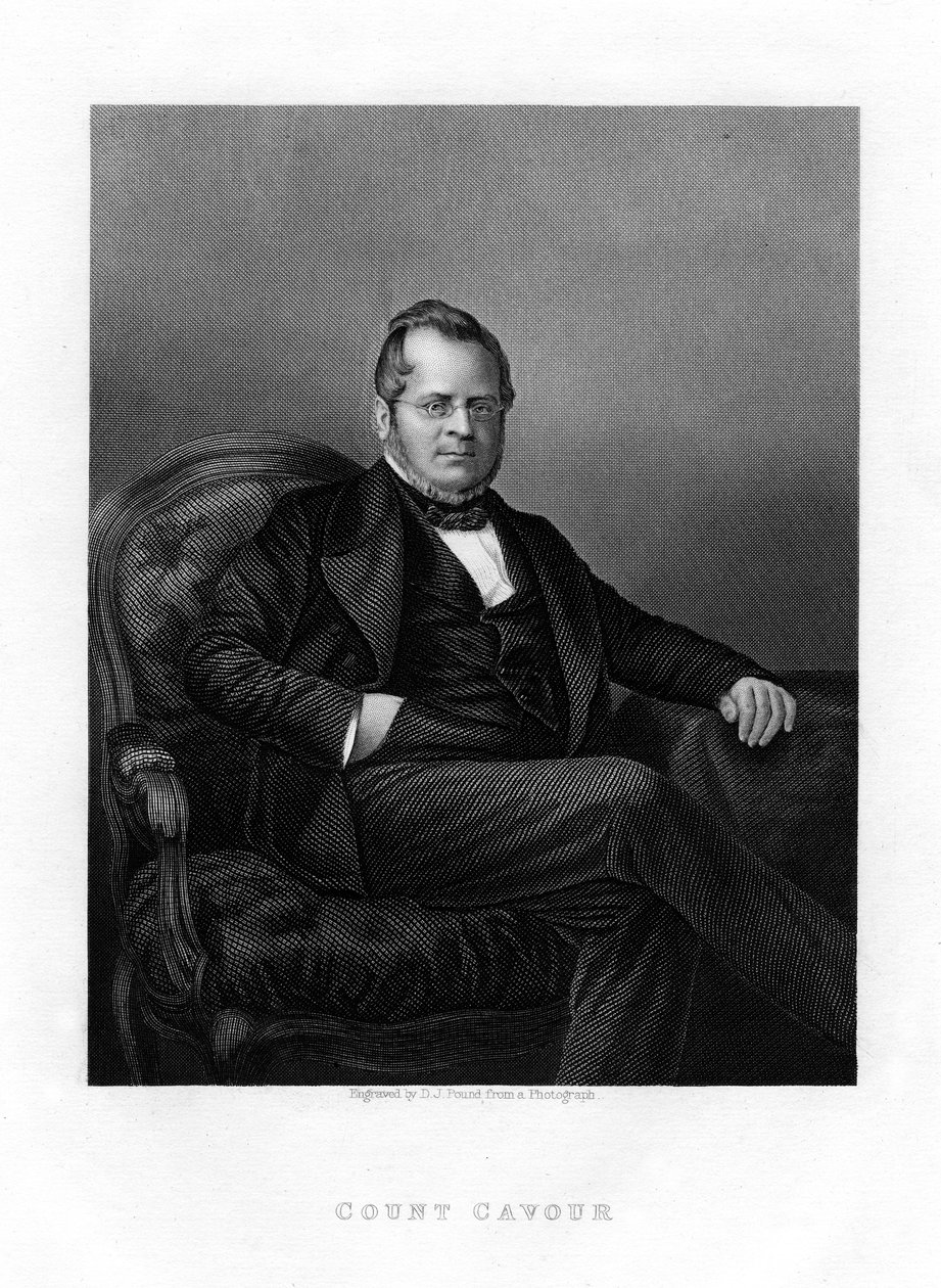 Hrabě Camillo Benso di Cavour, italský politik, 19. století od Daniel John Pound