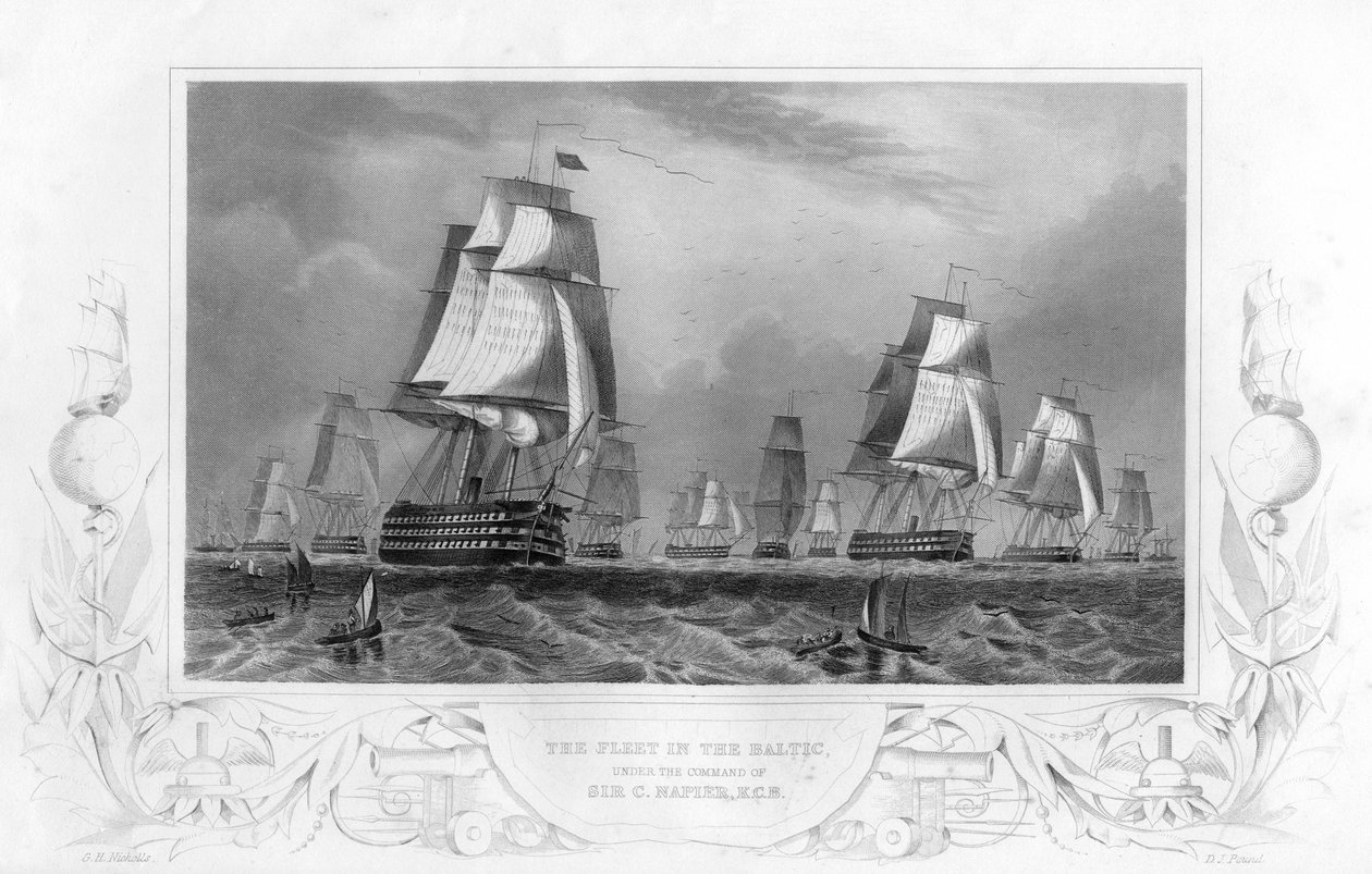 Flotila v Baltském moři, pod velením sira Charlese Napiera, 1857. od Daniel John Pound