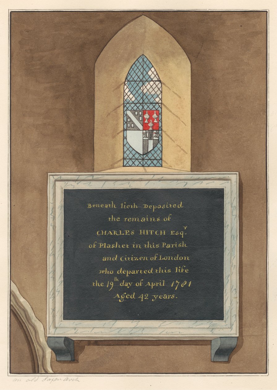 Památník Charlese Hitche z East Ham Church od Daniel Lysons