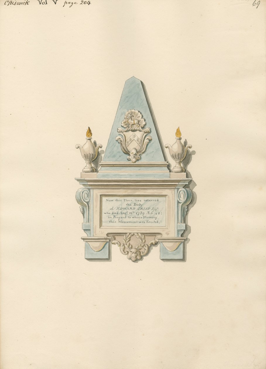 Památník Edwarda Crispa z Chiswick Church od Daniel Lysons