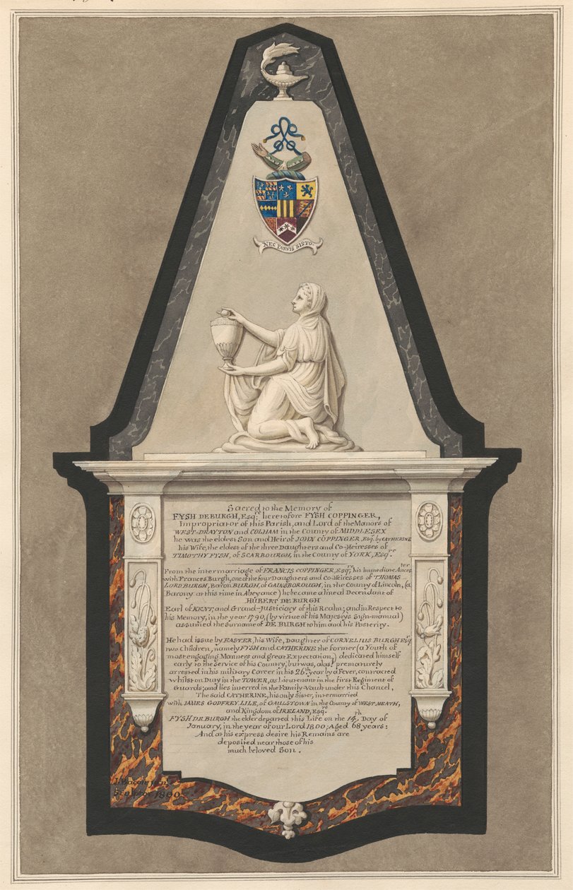 Památník Fysh Deburgh z Drayton Church od Daniel Lysons