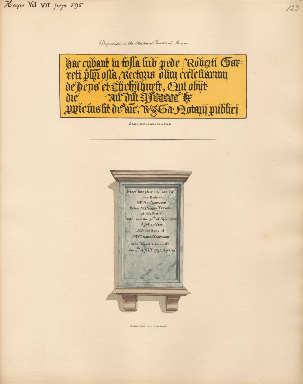 Památník pana Charlese a paní Anne Yarwoodových z Hayes Church od Daniel Lysons