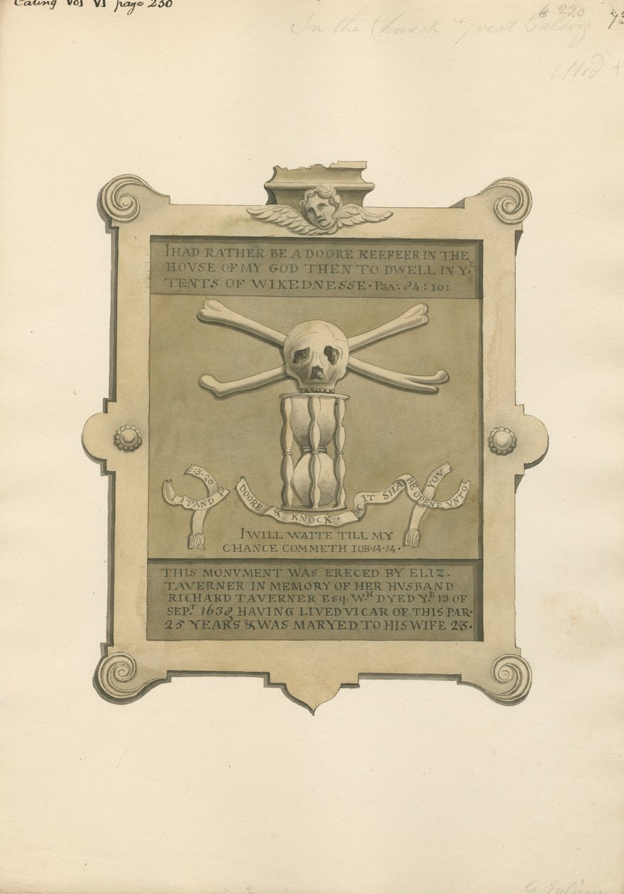 Památník Richarda Tavernera z Ealing Church od Daniel Lysons
