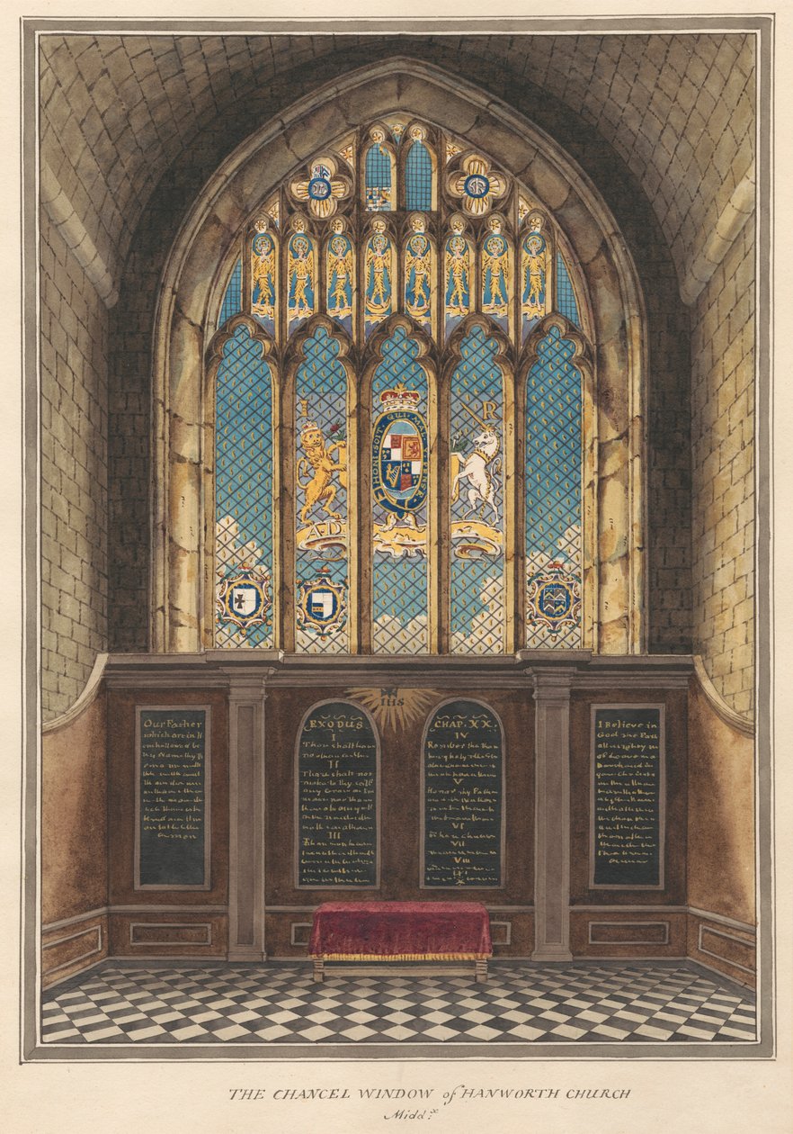 Kancléřské okno Hanworth Church od Daniel Lysons