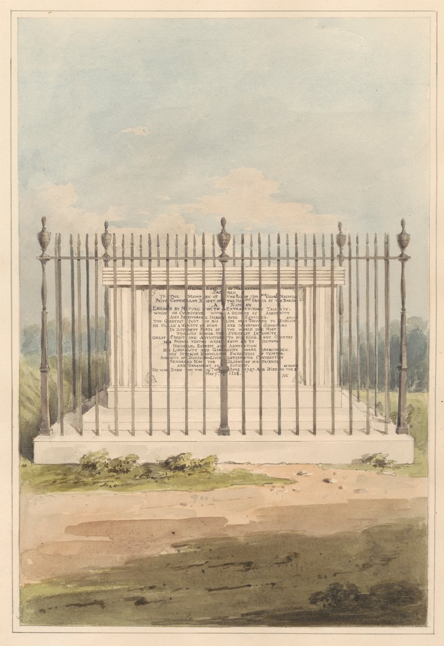 Environs of London: hrobka George Earl z Macartney, z Chiswick Churchyard od Daniel Lysons