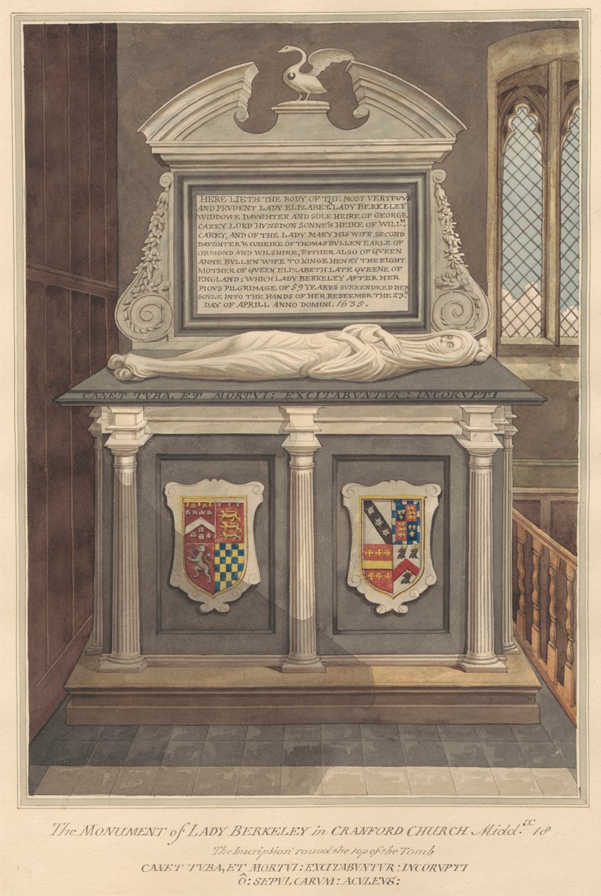 Hrob lady Elizabeth Berkeley z Cranford Church od Daniel Lysons