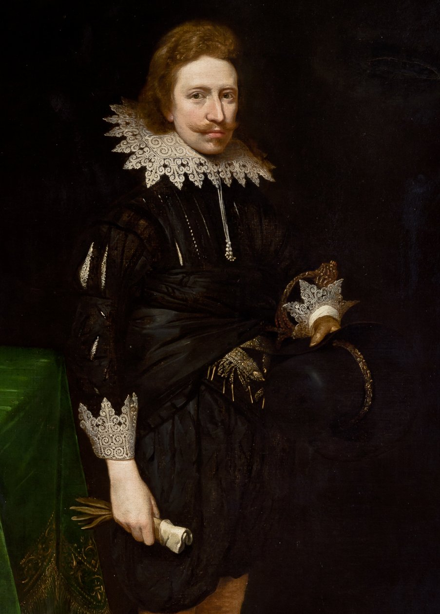 Detail portrétu Williama Cavendishe, 1624 od Daniel Mytens