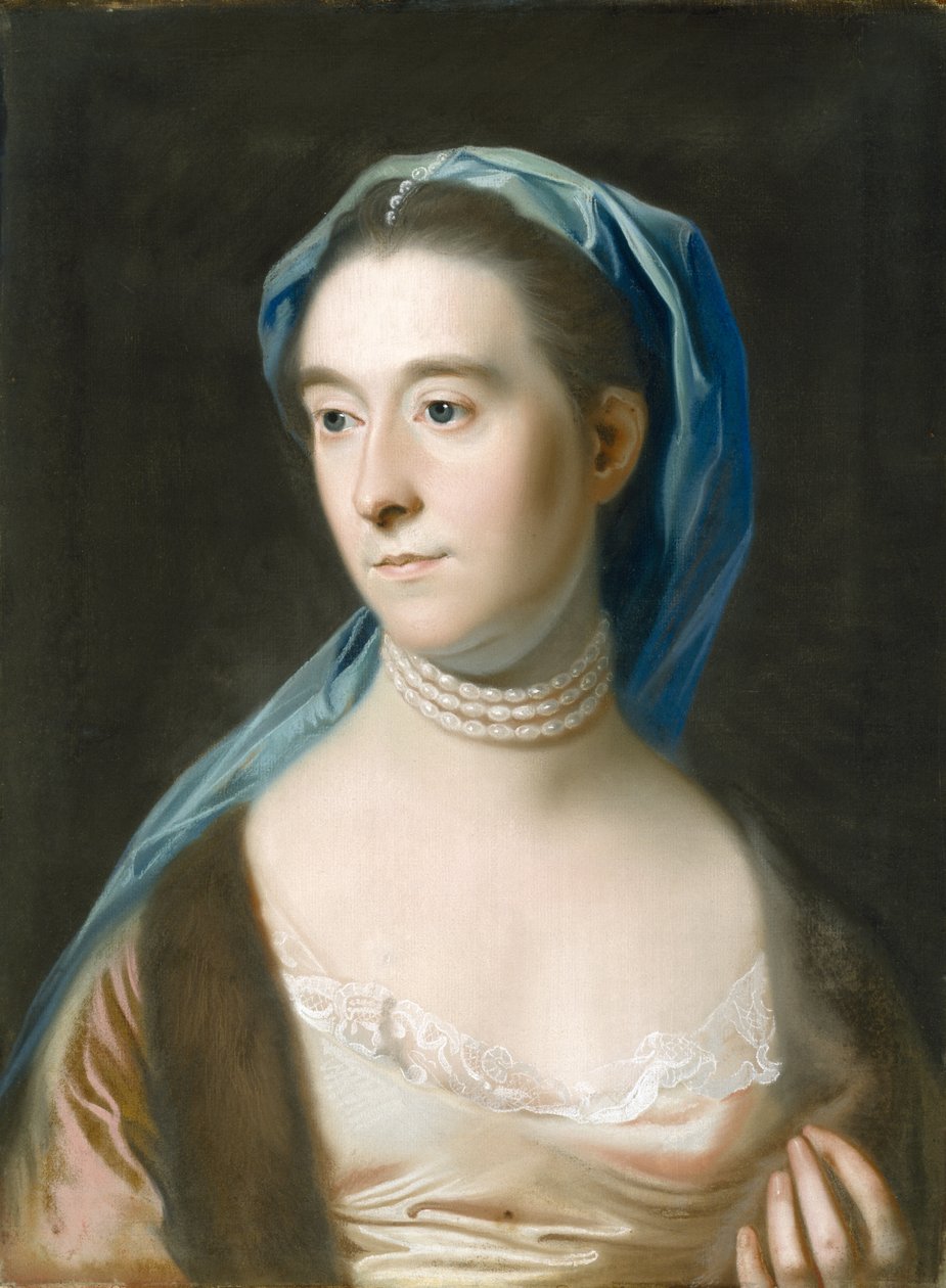 Portrét paní Joseph Henshaw (Sarah Henshaw, 1736?1822), c. 1770 (pastel na papíře, upevněn na plátně) od Daniel Mytens