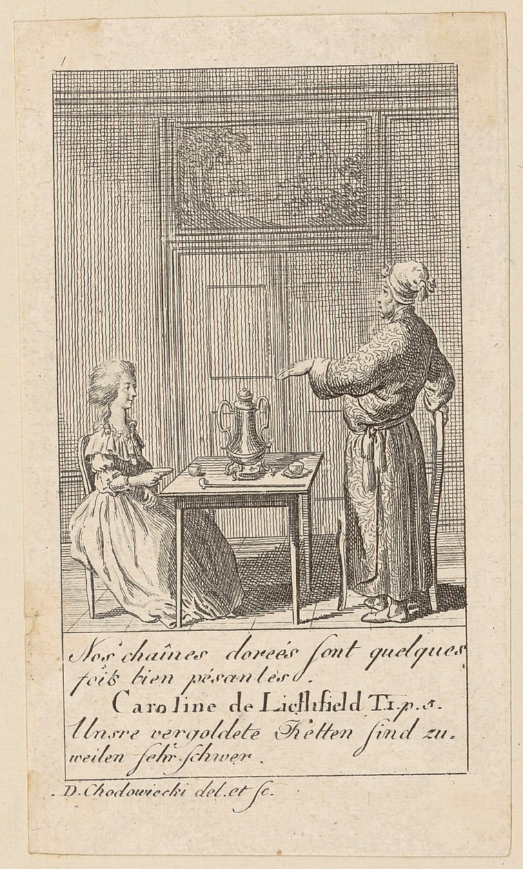 List 1 k "Karoline von Lichtfield" od Daniel Nikolaus Chodowiecki