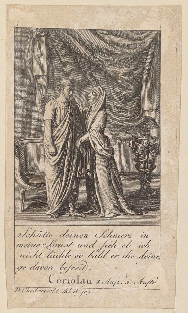 List 1 k Shakespearovu „Coriolanovi“ od Daniel Nikolaus Chodowiecki