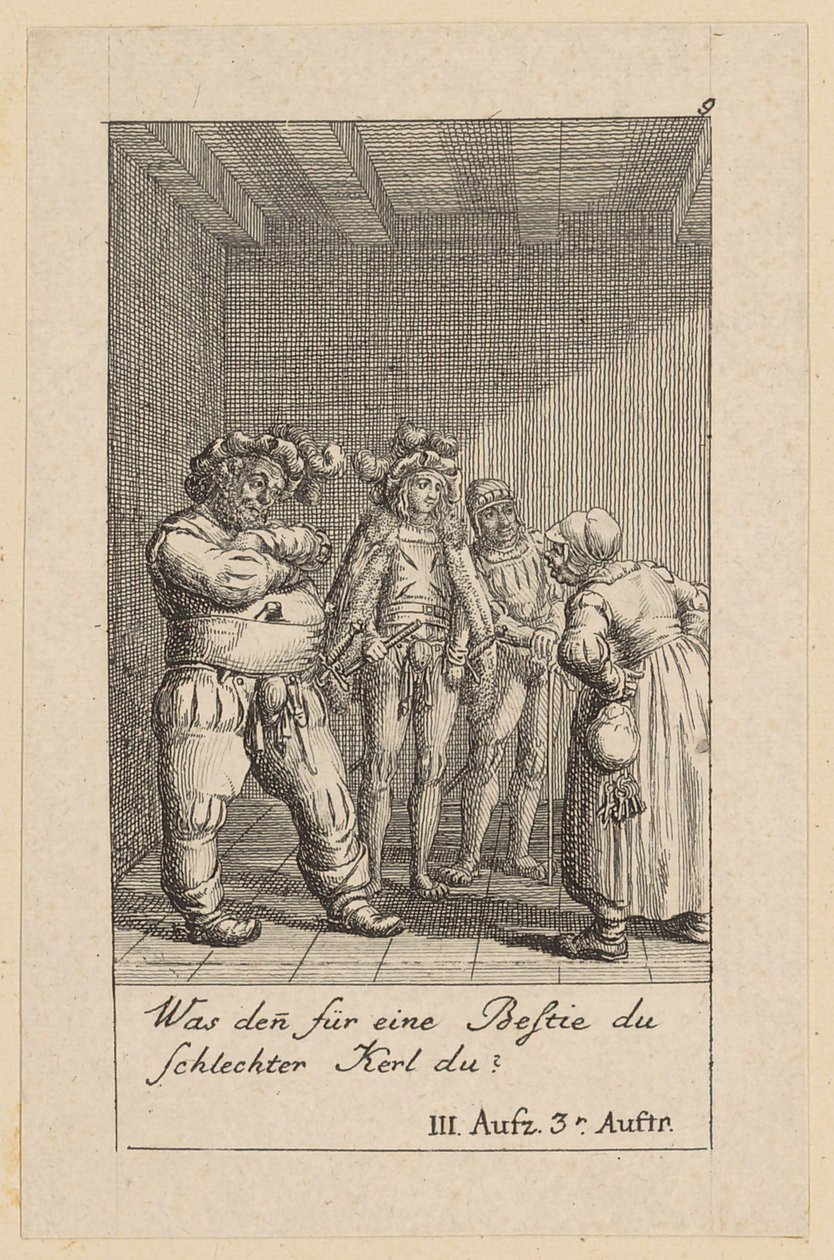 Tabule 9 k Shakespearovu "Král Jindřich IV" od Daniel Nikolaus Chodowiecki
