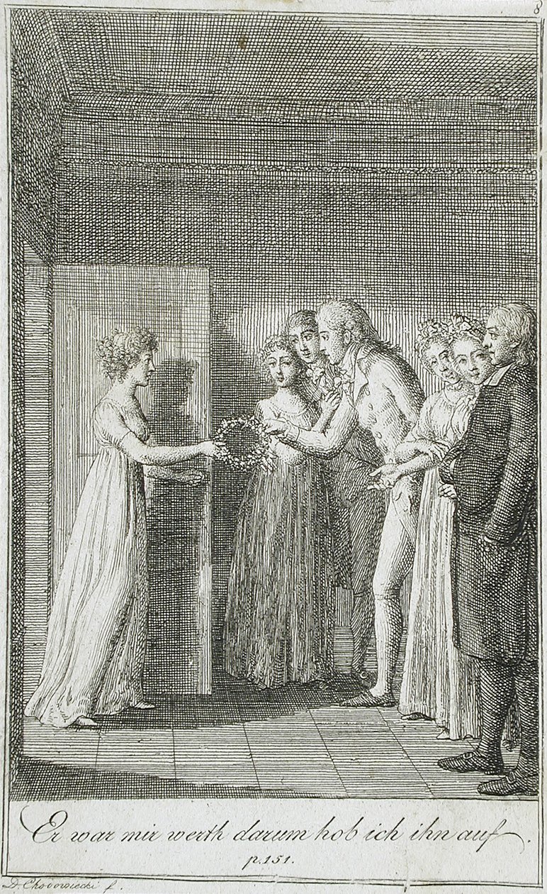 Ilustrace k Beckerově kapesní příručce z roku 1799 od Daniel Nikolaus Chodowiecki