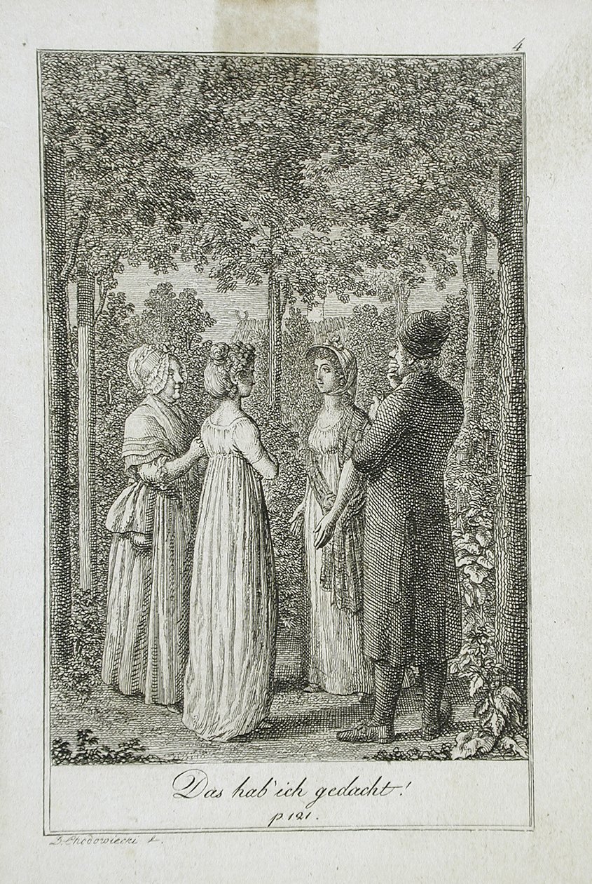 Ilustrace k Beckerově kapesní příručce z roku 1799 od Daniel Nikolaus Chodowiecki