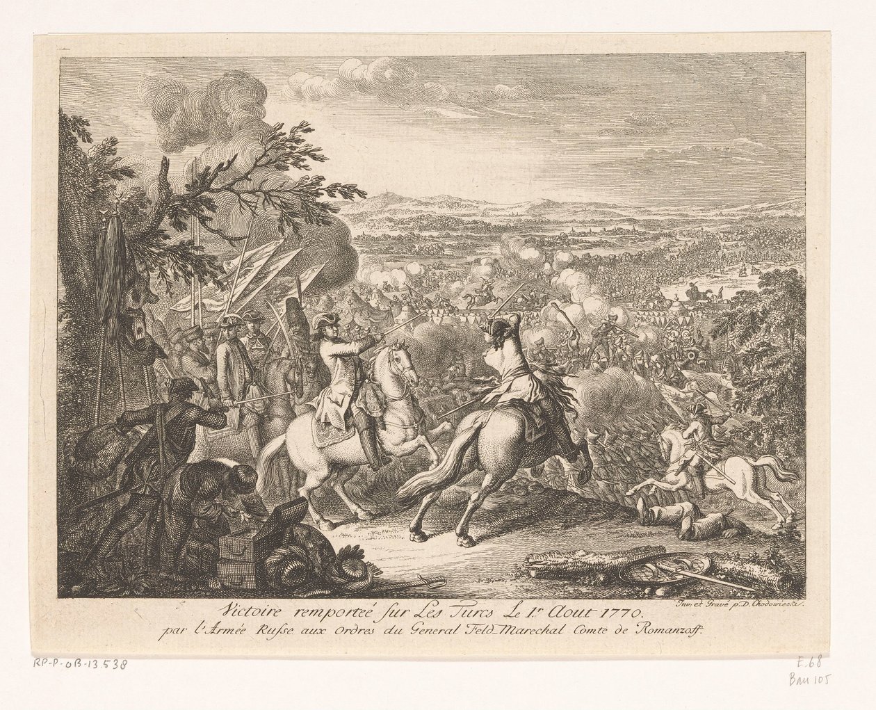 Vítězství generála Rumjanceva v bitvě u Cahulu, 1770 Victoire remportée sur les Turces Le 1.r Aout 1770 par l