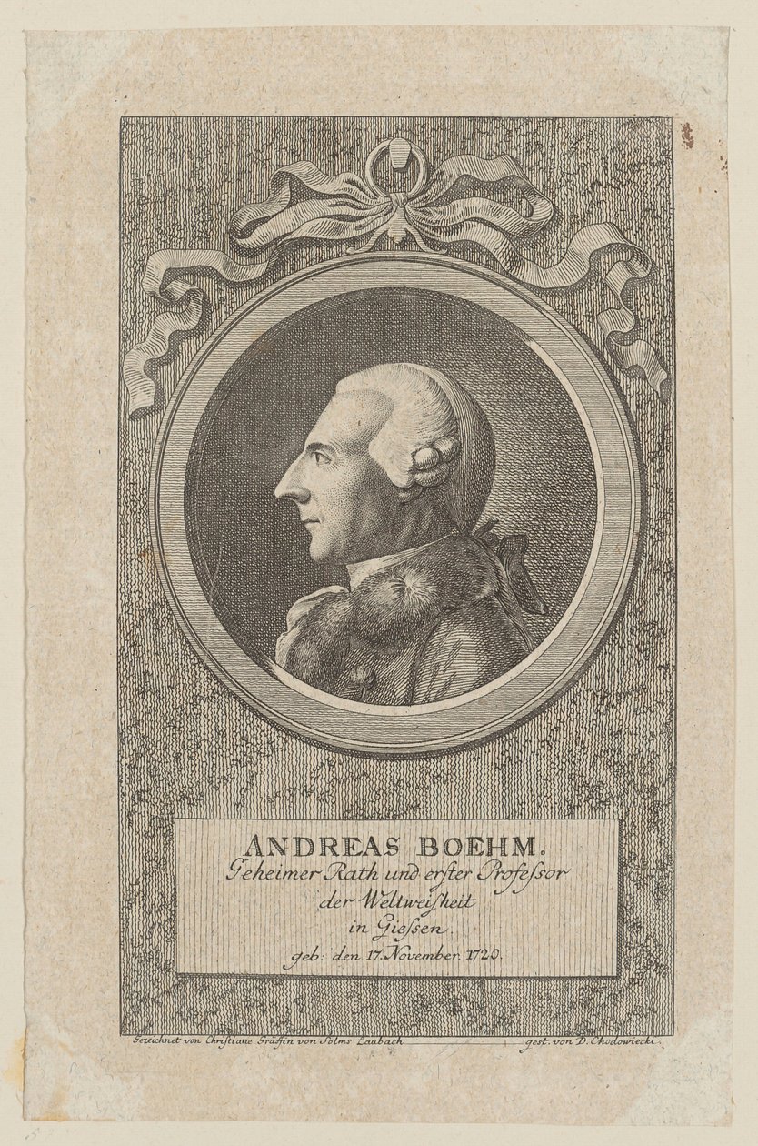 Portrét Andrease Boehma od Daniel Nikolaus Chodowiecki