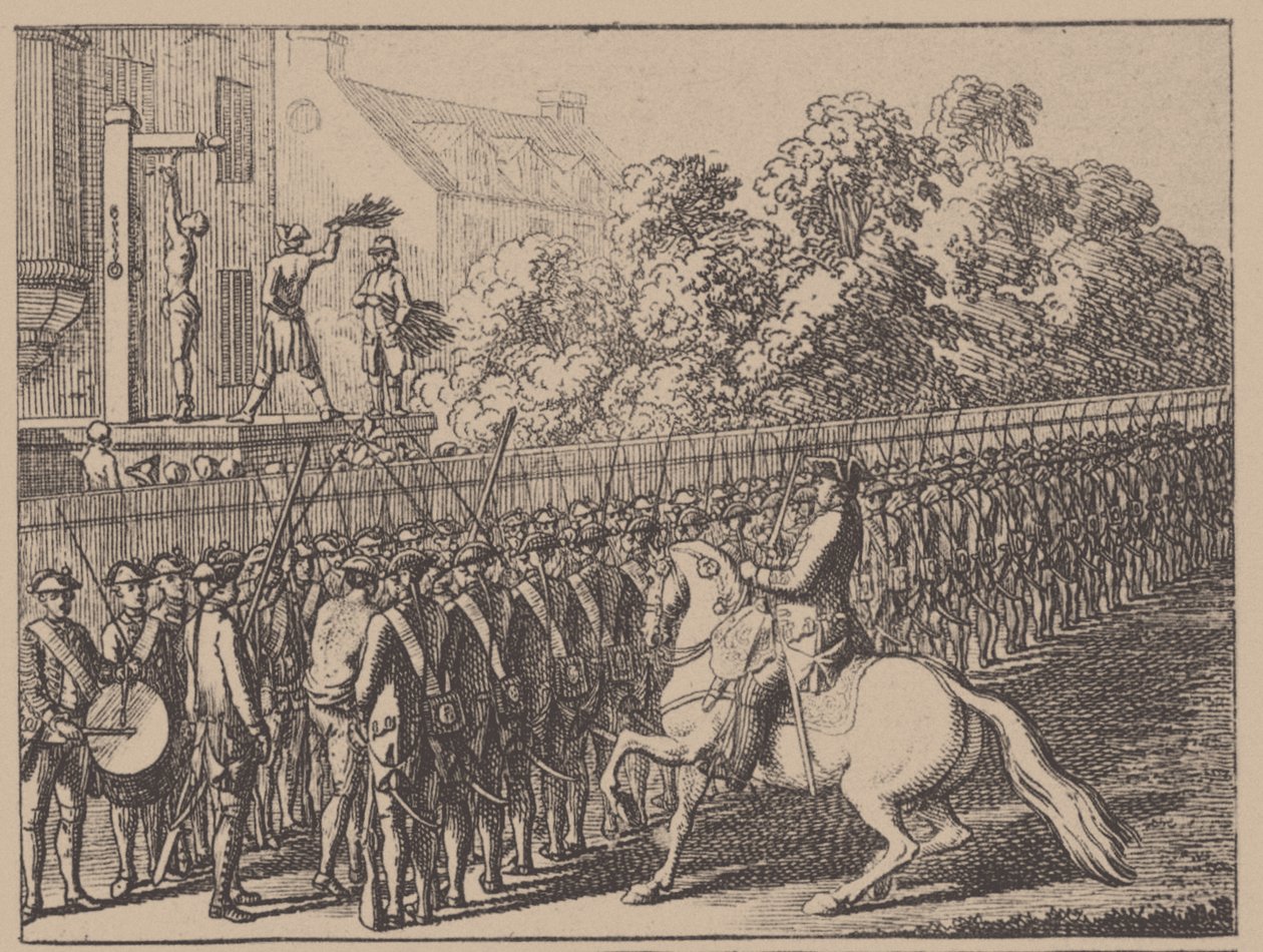 Běh v rukavici. Ilustrace z Elementartwerk od J. B. Basedowa, 1774 od Daniel Nikolaus Chodowiecki