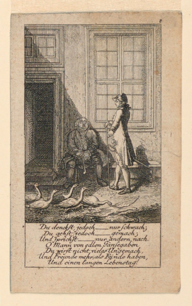 Líný a slabomyslný, ilustrace pro "Königl: Grosbritský [anian] genealogický kalendář pro rok 1780 Lauenberg od J.G. Berenberga" od Daniel Nikolaus Chodowiecki