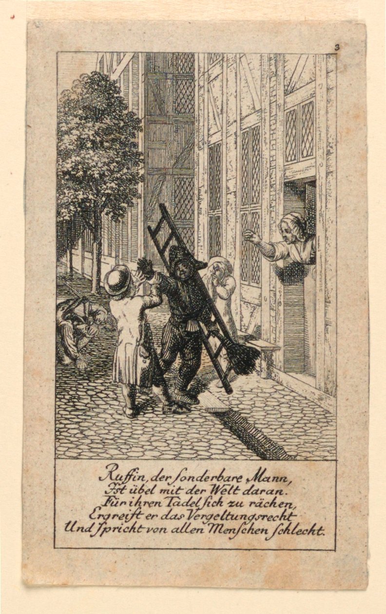 The Retalliation, ilustrace pro "Königl: Grosbrit [anian] genealogický kalendář pro rok 1780 Lauenberg od J.G. Berenberga" od Daniel Nikolaus Chodowiecki