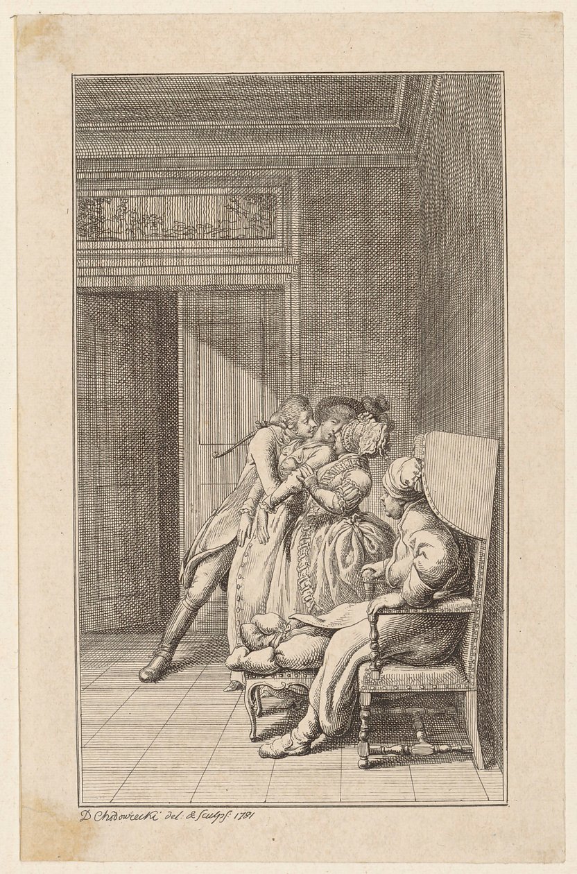 Ilustrace k Hessově knize „Philip von Freudenthal“, první svazek od Daniel Nikolaus Chodowiecki