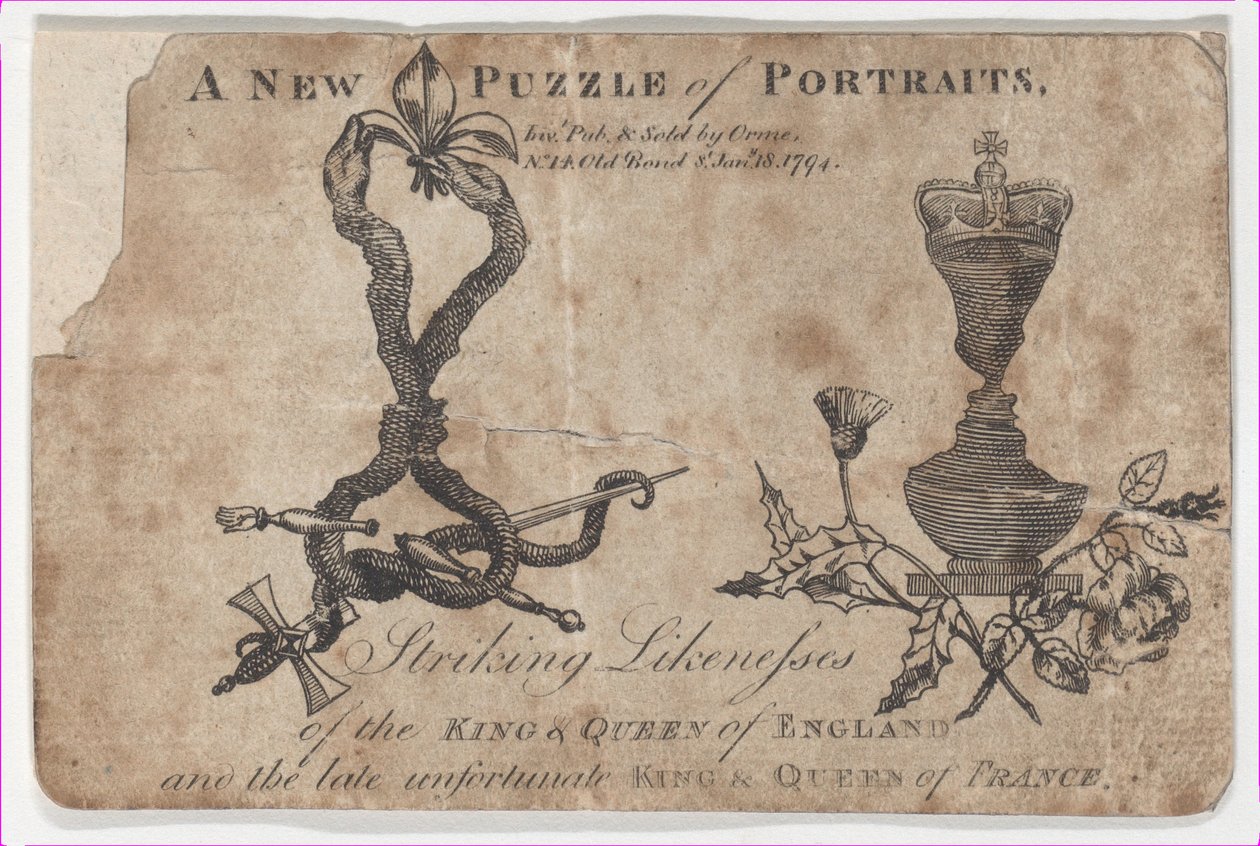 Puzzle Portréty králů a královen Anglie a Francie, 1794. od Daniel Orme