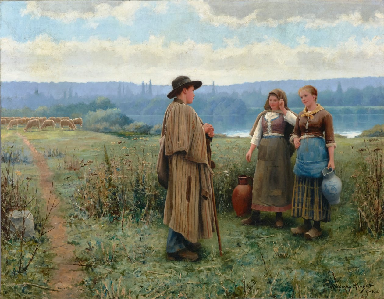 Nečinná chvíle 1890 (olej na plátně) od Daniel Ridgway Knight