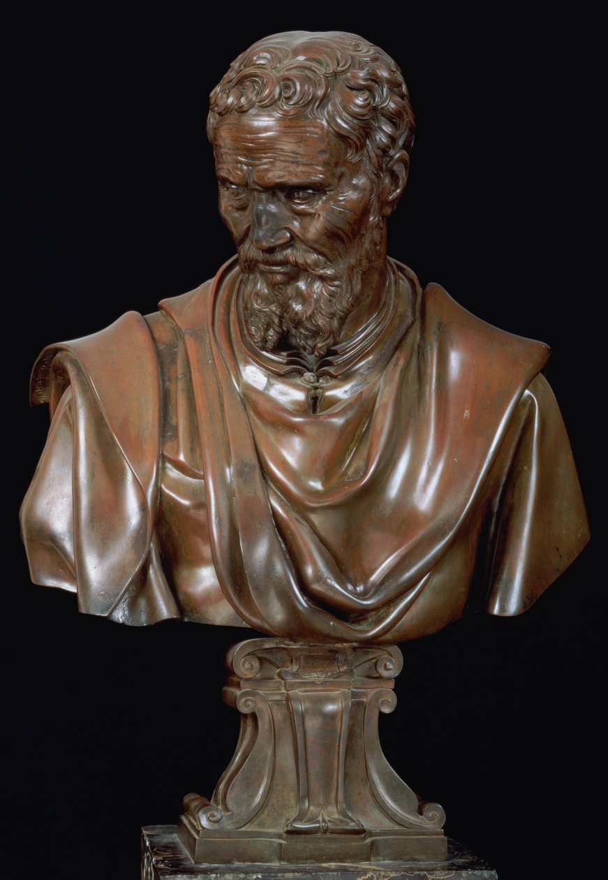 Portrétní busta Michelangela Buonarrotiho (1475-1564) (bronzová) od Daniele da Volterra
