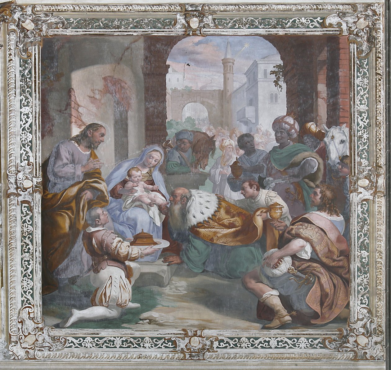 Klanění tří králů (freska) od Daniele Crespi