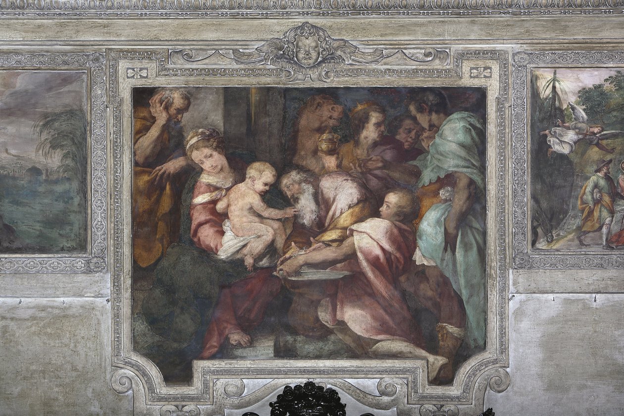 Klanění tří králů, cca 1620 (freska) od Daniele Crespi
