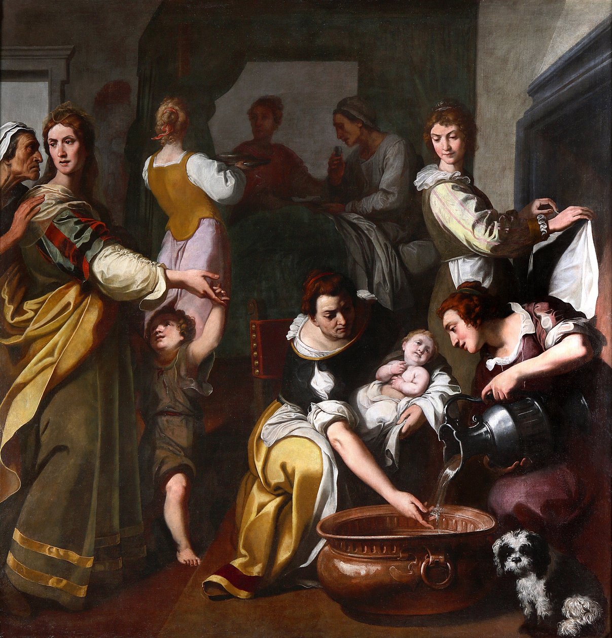 Život Panny Marie: „Narození Marie““ Obraz Daniele Crespi (1598-1630) Museo della Basilica di Santa Maria Assunta, Gallarate, Itálie ze 17. století od Daniele Crespi