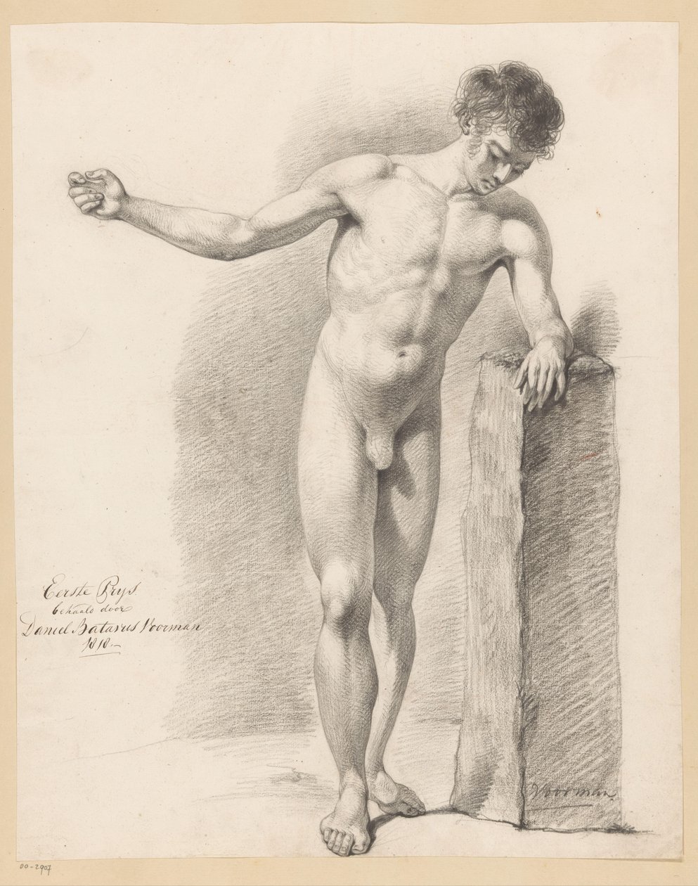 Stojící mužský akt, při pohledu zepředu (1. cena 1818) od Daniël Batavus Voorman