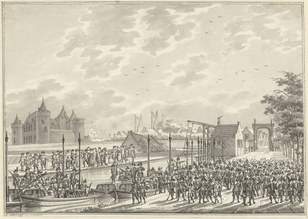 Příjezd ozbrojených občanů Amsterdamu do Muidenu, 1787 od Daniël Kerkhoff