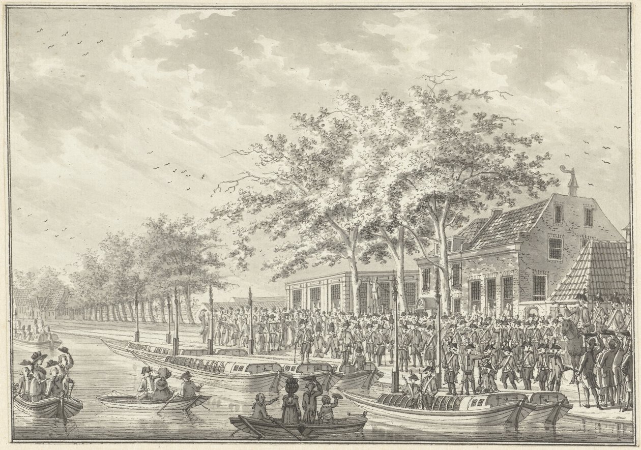 Odjezd Amsterdammerů do Utrechtu, 1787 od Daniël Kerkhoff