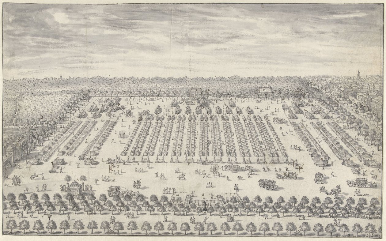 Tábořiště poblíž Haagu, 1742 od Daniël Marot (II)