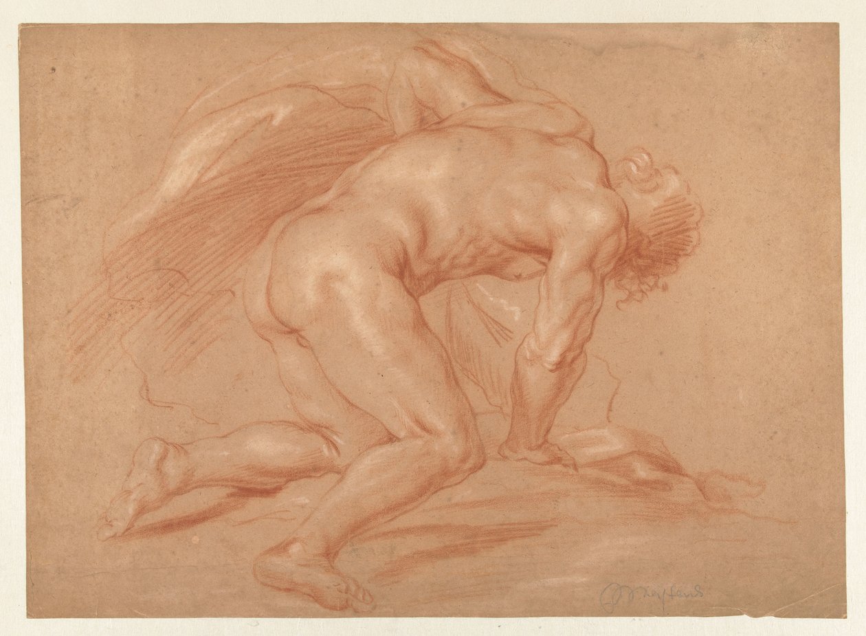 Klečící mužský akt od Daniël Mijtens (II) (attributed to)
