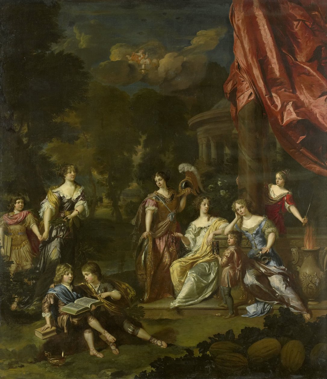 Alegorizující skupinový portrét dětí Diederica Pietersze van Leyden van Leeuwena, purkmistra Leidenu a Alidy Paets od Daniël Mijtens (II)