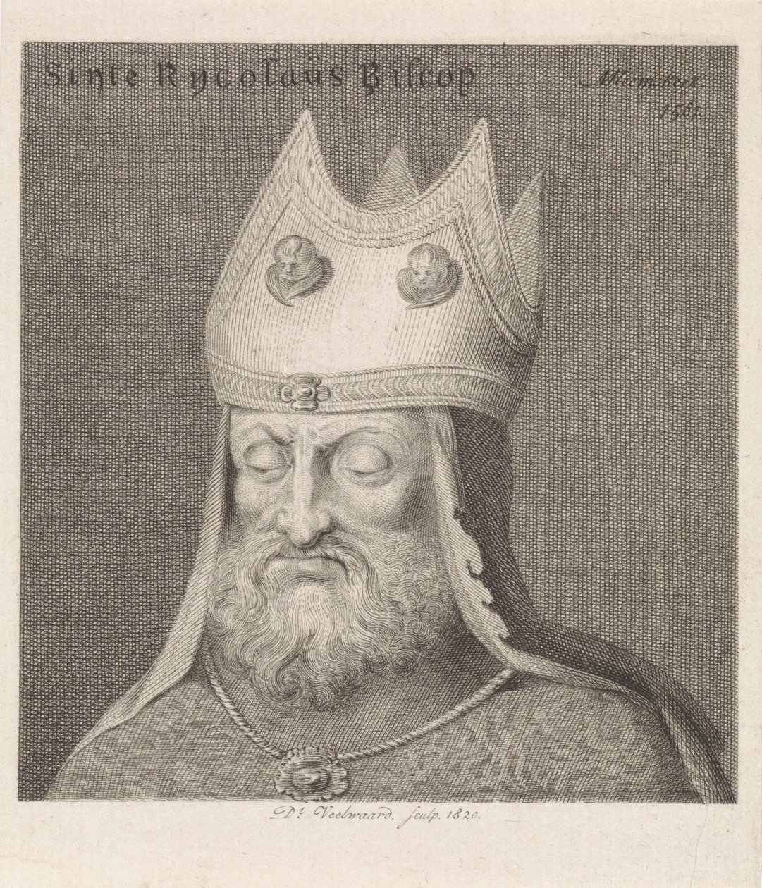 Portrét biskupa Sinte Rycolaus Biscop (název na objektu) od Daniël Veelwaard (I)