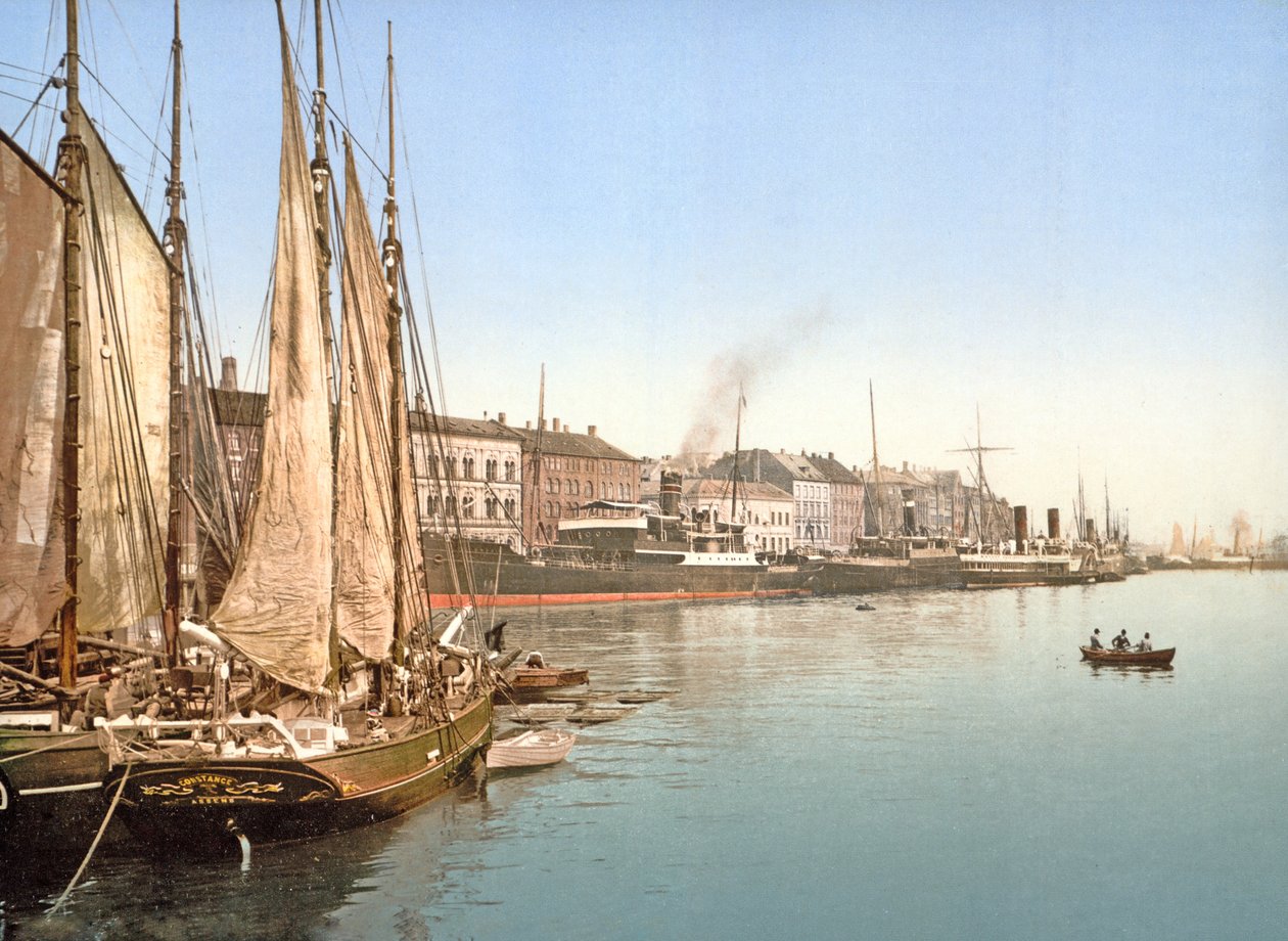 Pohled na Havnegade, Kodaň, hospoda. 1900 od Danish Photographer