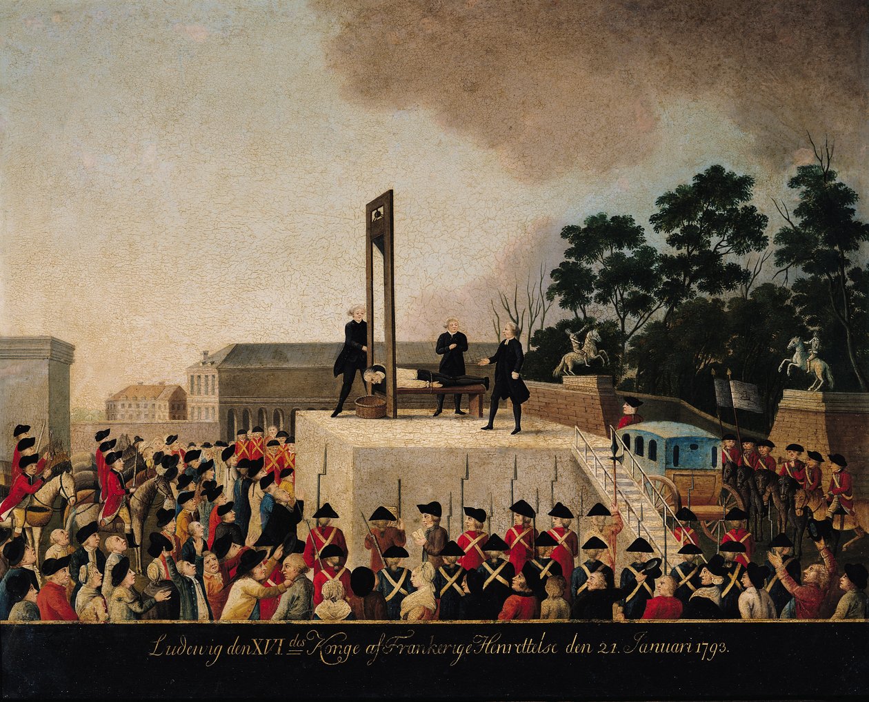 Poprava Ludvíka XVI. (1754-93) 21. ledna 1793 (olej na mědi) od Danish School