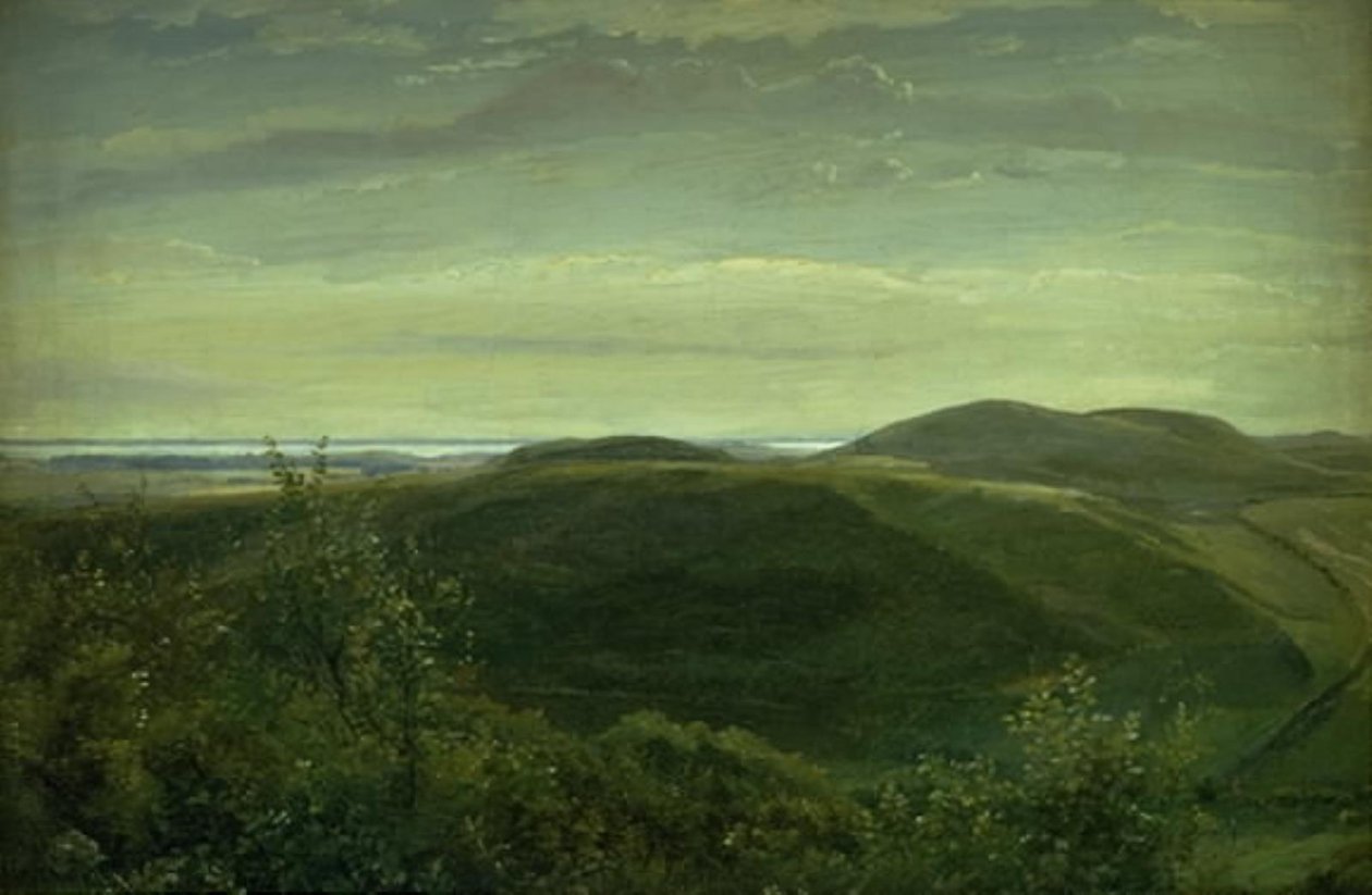 Pobřeží Jutska při pohledu z Mølleknap Hills ve Fyn. Studie od Dankvart Dreyer