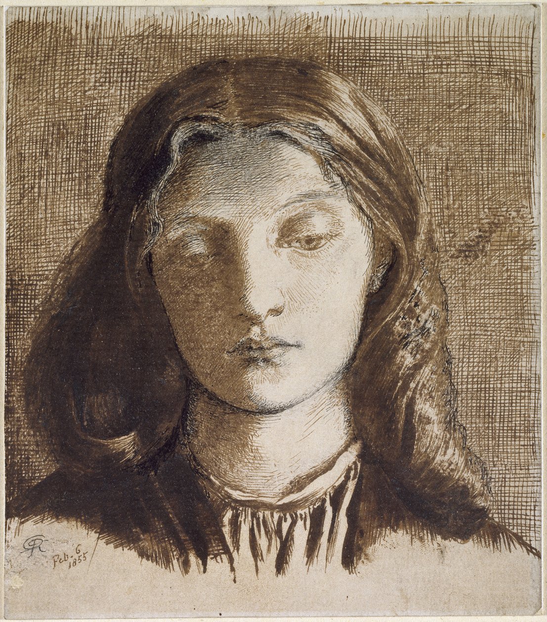 Elizabeth Siddal, 1855 (pero a inkoust na papíře) od Dante Gabriel Charles Rossetti