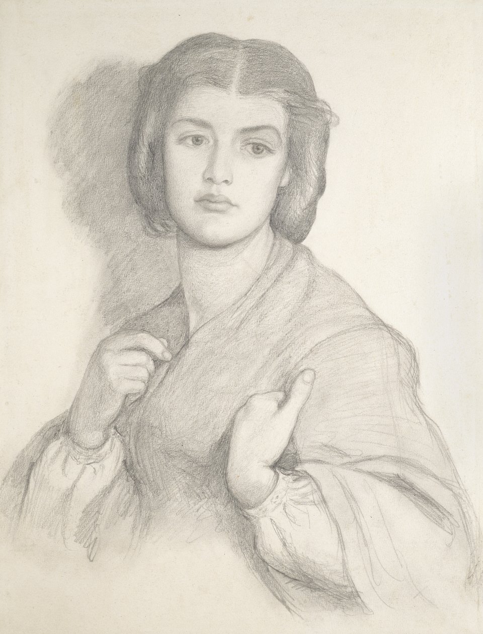 Portrét ženy (grafit na papíře) od Dante Gabriel Charles Rossetti