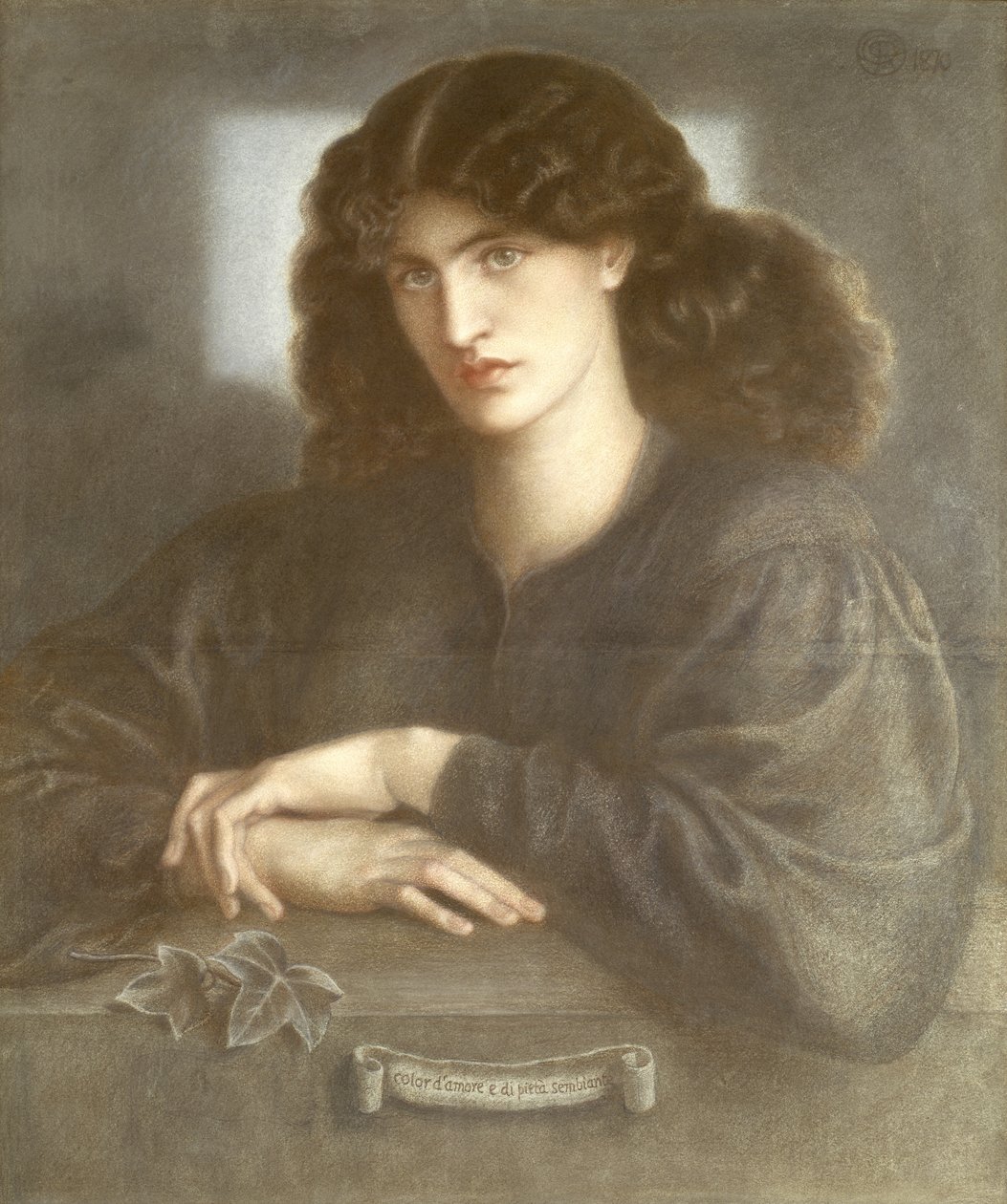 Paní lítosti, aneb Žena z okna, 1870 (pastel) od Dante Gabriel Charles Rossetti