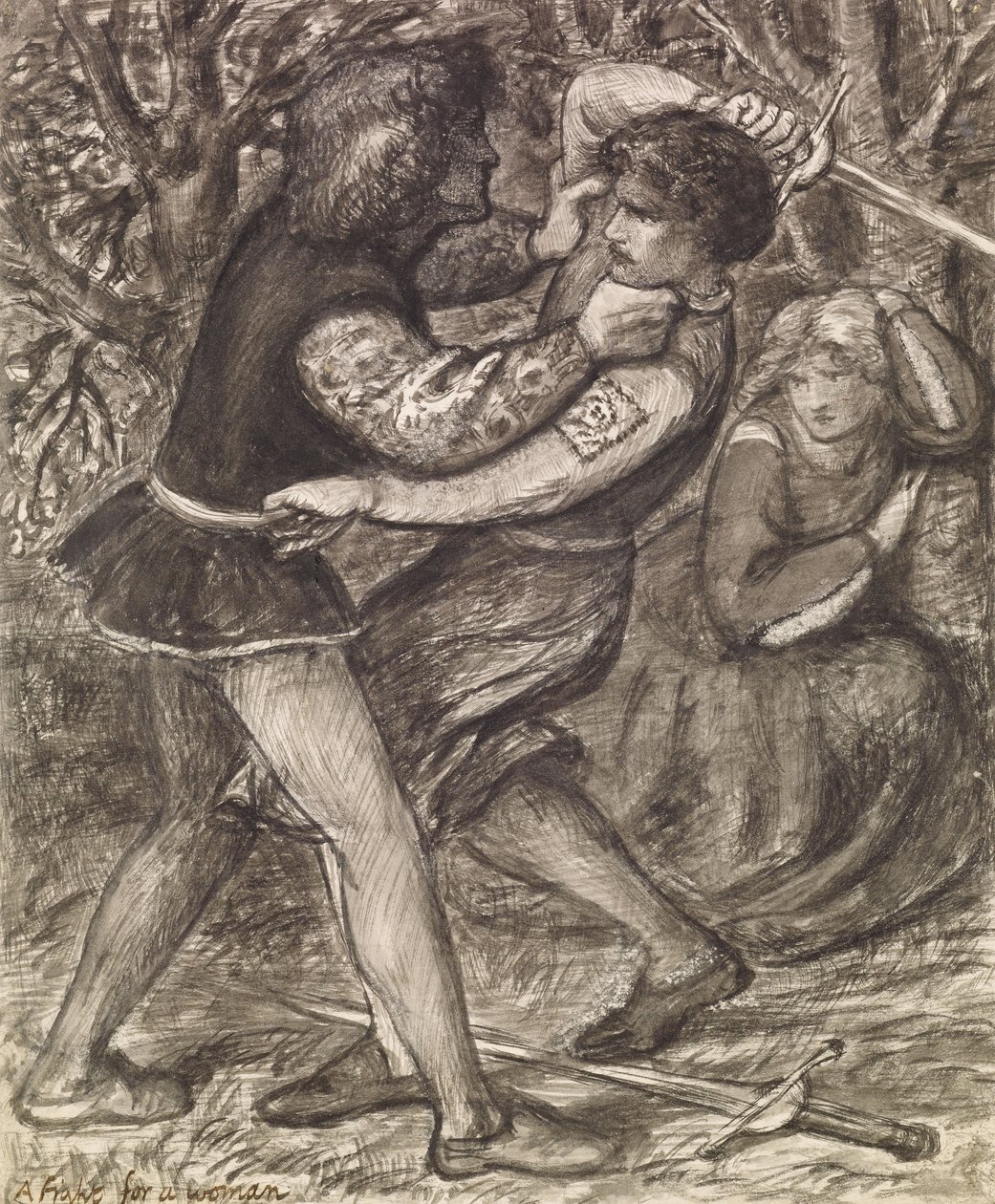 Boj o ženu od Dante Gabriel Charles Rossetti