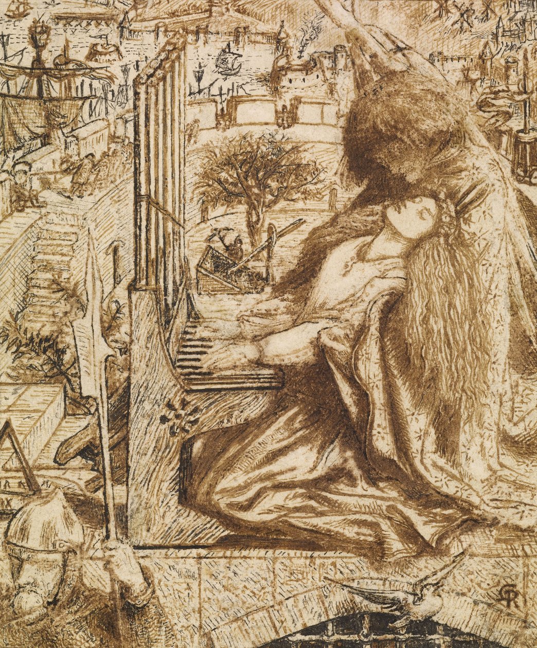 Design pro Moxons Tennyson od Dante Gabriel Charles Rossetti
