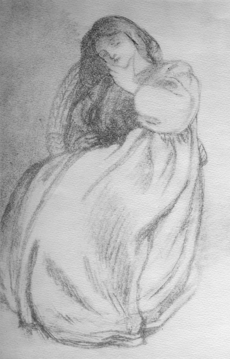 Elizabeth Siddal, kolem roku 1853 (grafit na papíře) od Dante Gabriel Charles Rossetti