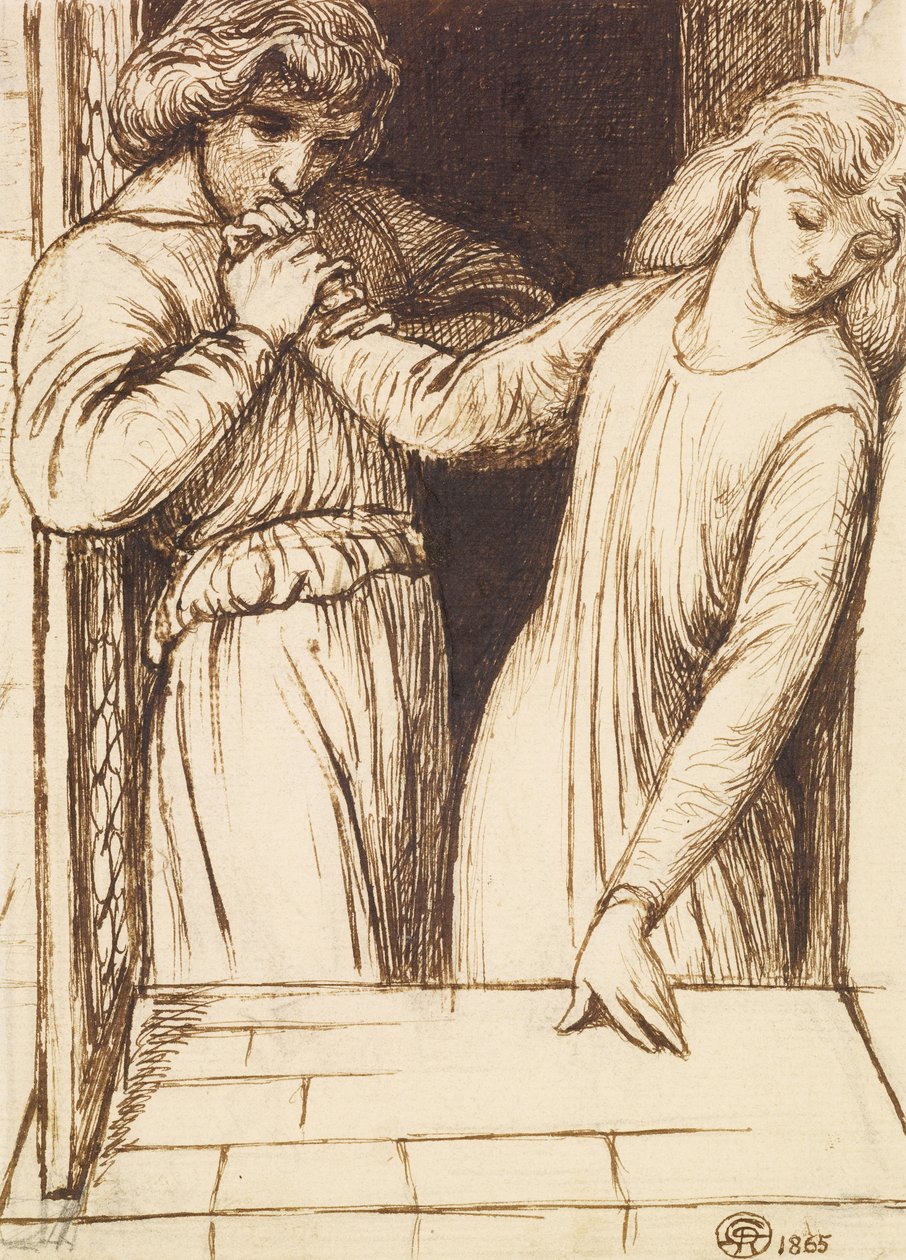 Hamlet a Ofélie od Dante Gabriel Charles Rossetti